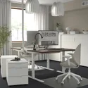 IKEA MITTZON МИТТЗОН, письменный стол, орех / белый, 120x60 см 495.260.20 фото thumb №2