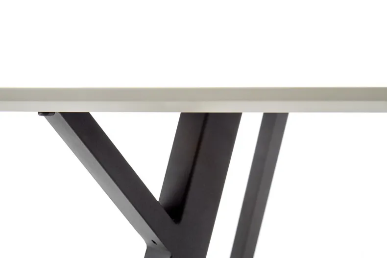 Стол кухонный HALMAR BALROG 140x80 см, каркас - черный, столешница - светло-серая фото №15
