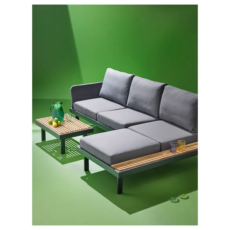 IKEA REVSKÄR РЕВШЕР, комплект вуличних меблів із 3 шт., зовнішній антрацит / Фрессон / Дувхольмен темно-сірий 395.446.23 фото №3