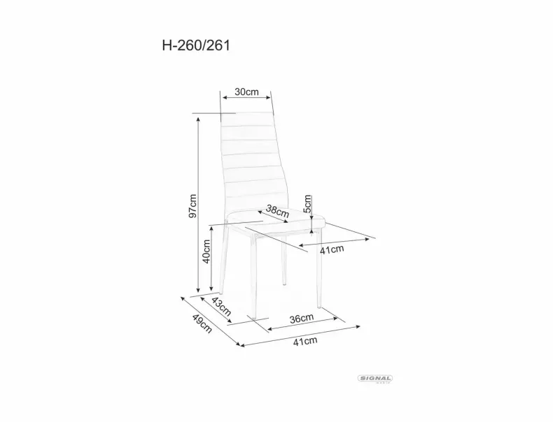 Стул SIGNAL H-261 bis, экокожа / кремовый фото №2