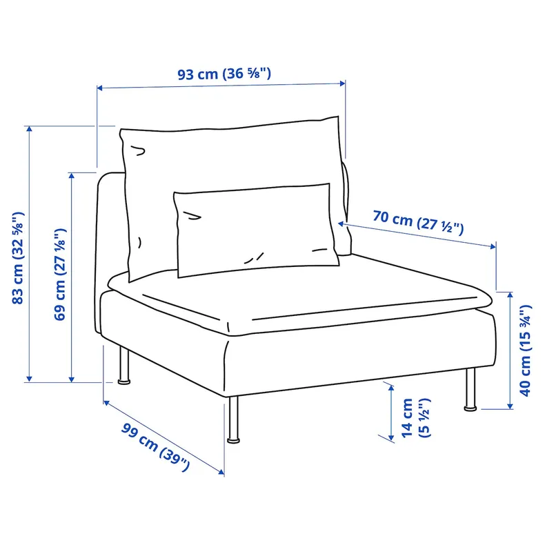 IKEA SÖDERHAMN СОДЕРХЭМН, 1-местная секция, Тонеруд красный 895.139.16 фото №5