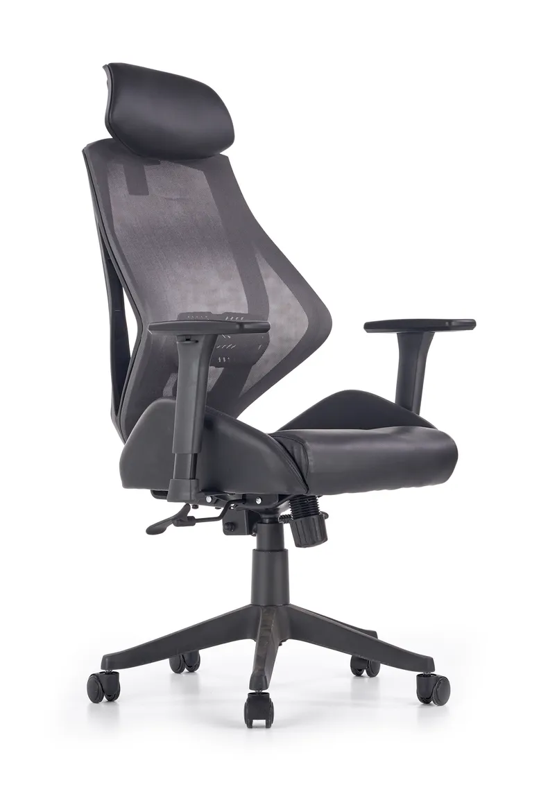 Крісло комп'ютерне офісне обертове HALMAR HASEL чорний / сірий фото №4