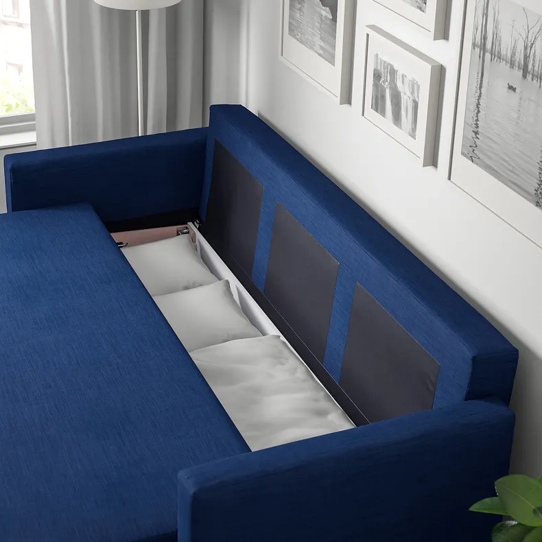 IKEA FRIHETEN ФРИХЕТЭН, 3-местный диван-кровать, Скифтебо синий 604.315.63 фото №5