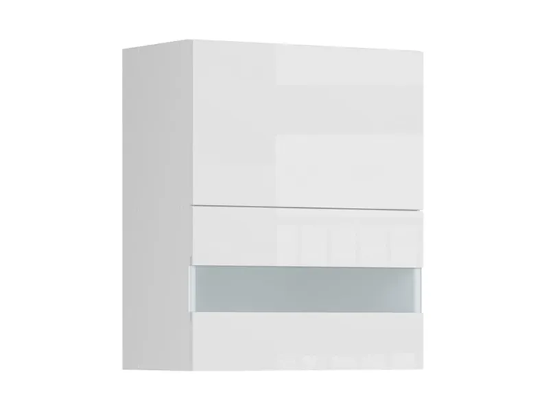 BRW Верхний кухонный шкаф Sole L6 60 см с откидным дисплеем белый экрю, альпийский белый/экрю белый FK_G2O_60/72_OV/O-BAL/BIEC фото №2