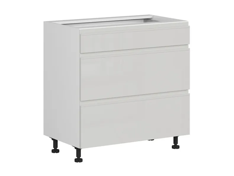 BRW Базовый кухонный шкаф Sole 80 см с выдвижными ящиками soft-close светло-серый глянец, альпийский белый/светло-серый глянец FH_D3S_80/82_2STB/STB-BAL/XRAL7047 фото №2