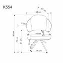 Кухонний стілець HALMAR K554 коричневий/бежевий фото thumb №3