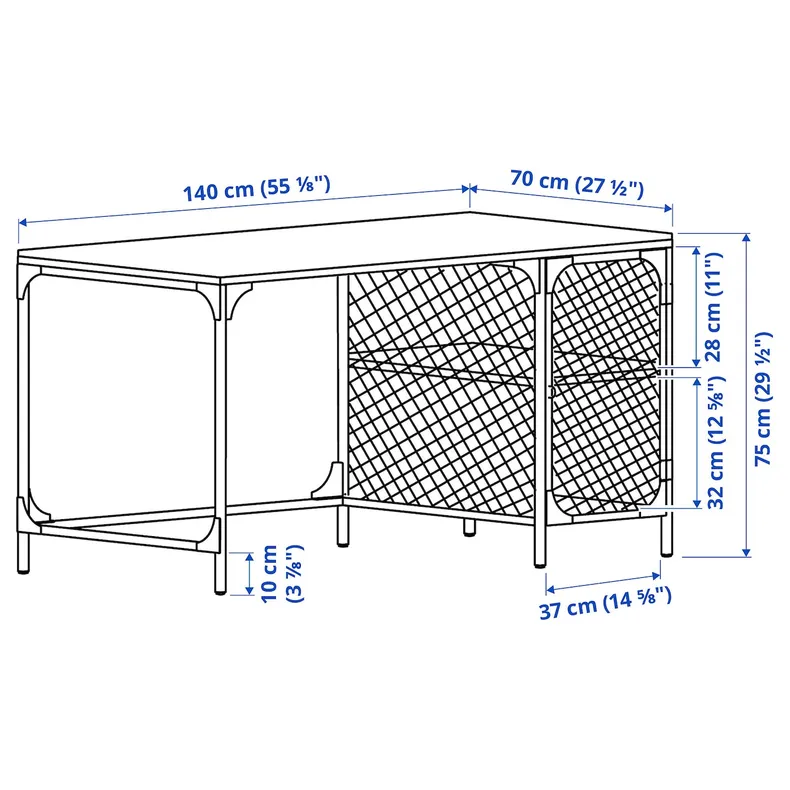 IKEA FJÄLLBO ФЬЕЛЛЬБО, письменный стол, черный, 140x70 см 905.876.90 фото №6