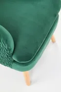 Крісло м'яке HALMAR RAVEL темно-зелений/натуральний фото thumb №8