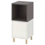 IKEA EKET ЕКЕТ, комбінація шаф із ніжками, білий темно-сірий / деревина, 35x35x80 см 193.860.78 фото
