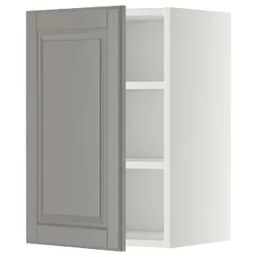 IKEA METOD МЕТОД, навесной шкаф с полками, белый / бодбинский серый, 40x60 см 294.609.73 фото