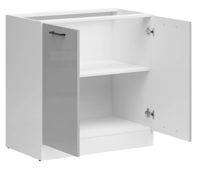 BRW Базовый шкаф для кухни Junona Line 80 см светло-серый глянец, светло-серый глянец D2D/80/82_BBL-BI/JSZP фото №3