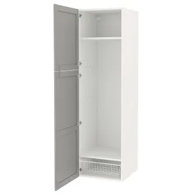IKEA ENHET ЕНХЕТ, шафа, біла/сіра рамка, 60x62x210 см 894.356.69 фото