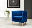 Крісло м'яке HALMAR CLUBBY 2 темно-синій/натуральний фото thumb №2