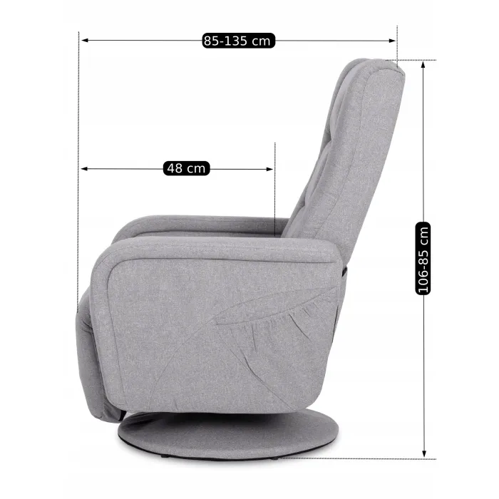Поворотне масажне крісло MEBEL ELITE SPIKE 2, тканина: Сірий фото №15