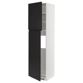 IKEA METOD МЕТОД, висока шафа для холодильника, 2 дв, білий / УППЛЕВ матовий антрацит, 60x60x220 см 594.938.54 фото