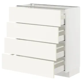IKEA METOD МЕТОД / MAXIMERA МАКСІМЕРА, підлогов шафа / 4 фронт панелі / 4 шухл, білий / ВАЛЛЬСТЕНА білий, 80x37 см 395.071.97 фото