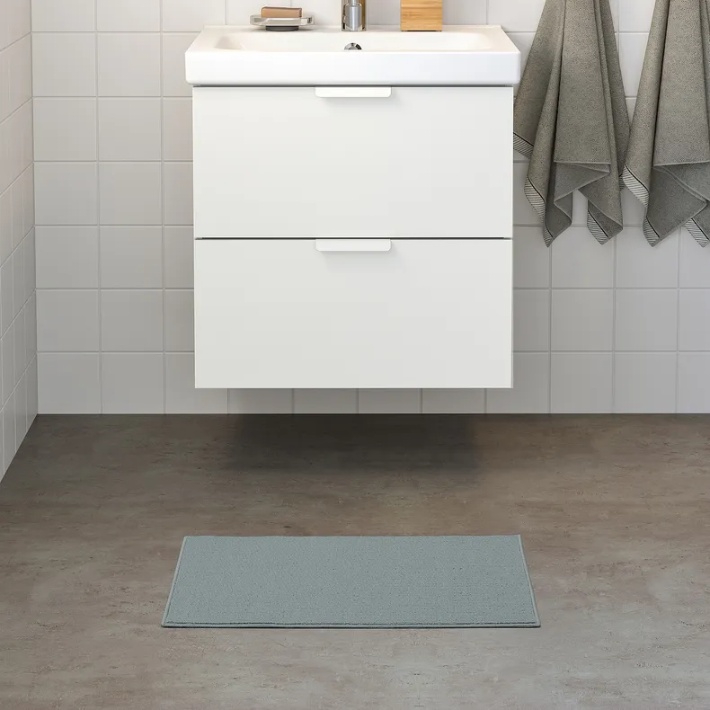 IKEA FINTSEN ФІНСТЕН, килимок для ванної кімнати, сірий, 40x60 см 005.097.86 фото №3