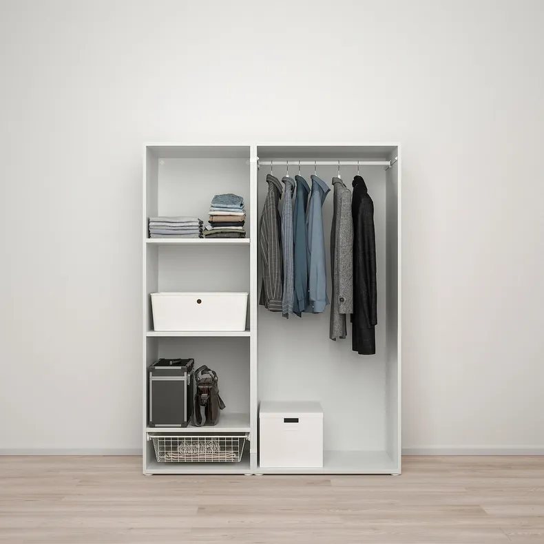 IKEA PLATSA ПЛАТСА, гардероб с 3 дверцами, белый / фонен белый, 140x57x181 см 194.243.39 фото №3