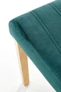 Кухонный стул HALMAR DIEGO 3 стеганые полоски, дуб медовый/темно-зеленый фото thumb №7