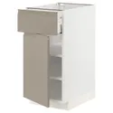 IKEA METOD МЕТОД / MAXIMERA МАКСИМЕРА, напольный шкаф с ящиком / дверцей, белый / матовый темно-бежевый, 40x60 см 994.925.41 фото thumb №1