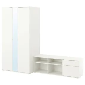 IKEA VIHALS ВІХАЛЬС, комбінація шафи з лавкою, білий, 251x57x200 см 194.421.97 фото