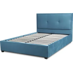 Кровать двуспальная бархатная MEBEL ELITE ANDRE Velvet, 140x200 см, Темно-синий фото
