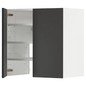 IKEA METOD МЕТОД, навесной шкаф д / вытяжки / полка / дверь, белый / Никебо матовый антрацит, 60x60 см 695.052.67 фото