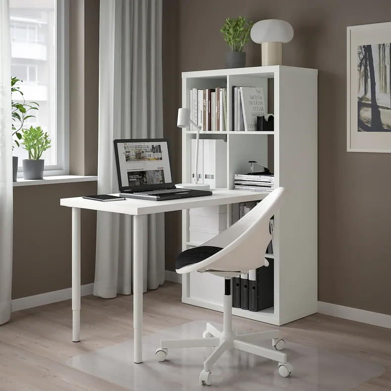 IKEA KALLAX КАЛЛАКС / LINNMON ЛІННМОН, письмовий стіл, комбінація, білий, 77x139x147 см 294.817.01 фото №2
