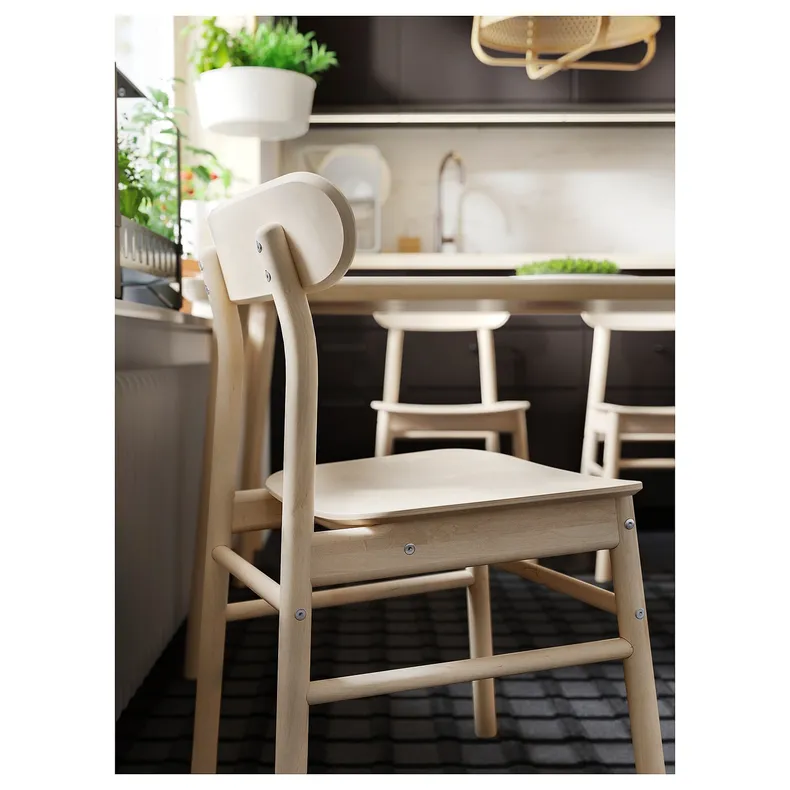IKEA NORDVIKEN НОРДВІКЕН / RÖNNINGE РЕННІНГЕ, стіл+4 стільці, білий / береза, 152 / 223x95 см 893.051.68 фото №6