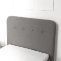 Ліжко односпальне MEBEL ELITE DENNIS 90x200 см, Тканина: Сірий фото thumb №5