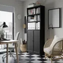 IKEA BILLY БІЛЛІ / OXBERG ОКСБЕРГ, книжкова шафа з дверцятами, чорний під дуб, 80x30x202 см 794.833.64 фото thumb №3
