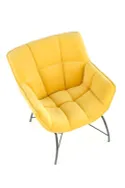 Крісло м'яке HALMAR BELTON жовтий (1шт=1шт) фото thumb №9