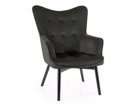 Мягкое кресло бархатное SIGNAL CARMEN Velvet, Bluvel 19 - черный фото