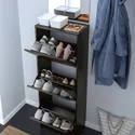 IKEA BISSA БІССА, шафа для взуття з 3 відділеннями, чорно-коричневий, 49x28x135 см 605.302.09 фото thumb №4