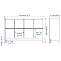 IKEA KALLAX КАЛЛАКС, стелаж із основою, з 2 дверцятами / з 2 вставками з полицею білий, 147x94 см 395.529.10 фото thumb №3