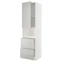 IKEA METOD МЕТОД / MAXIMERA МАКСІМЕРА, висока шафа для мікрох печі, 2 шухл, білий / Хавсторп світло-сірий, 60x60x220 см 795.385.64 фото thumb №1