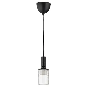 IKEA SUNNEBY СУННЕБЮ / MOLNART МОЛЬНАРТ, підвісний світильник із лампою, біла тканина / візерунок у формі трубки 795.279.85 фото