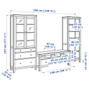 IKEA HEMNES ХЕМНЭС, шкаф для ТВ, комбинация, белое пятно / прозрачное стекло, 326x197 см 392.995.65 фото thumb №4