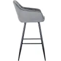 Барный стул бархатный MEBEL ELITE SALEM Velvet, серый / черный фото thumb №8