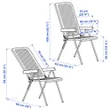 IKEA TORPARÖ ТОРПАРЕ, стіл+4 крісла з відкид спин/вуличн, білий/білий/сірий, 130 см 294.948.69 фото thumb №6