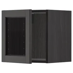 IKEA METOD МЕТОД, шафа навісна зі скляними дверцятами, чорний / Лерхіттан, пофарбований у чорний колір, 40x40 см 594.569.79 фото