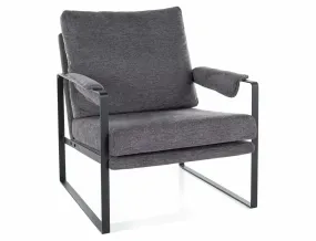 Кресло мягкое с металлической рамой SIGNAL FOCUS Brego, темно-серый / матовый черный фото