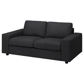 IKEA VIMLE ВІМЛЕ, 2-місний диван, з широкими підлокітниками/Холдований антрацит 494.327.62 фото