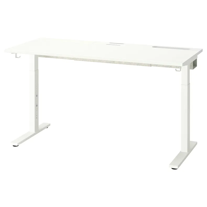 IKEA MITTZON МІТТЗОН, письмовий стіл, білий, 140x60 см 995.139.54 фото №1