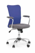 Крісло комп'ютерне офісне обертове HALMAR ANDY синій / сірий фото thumb №1
