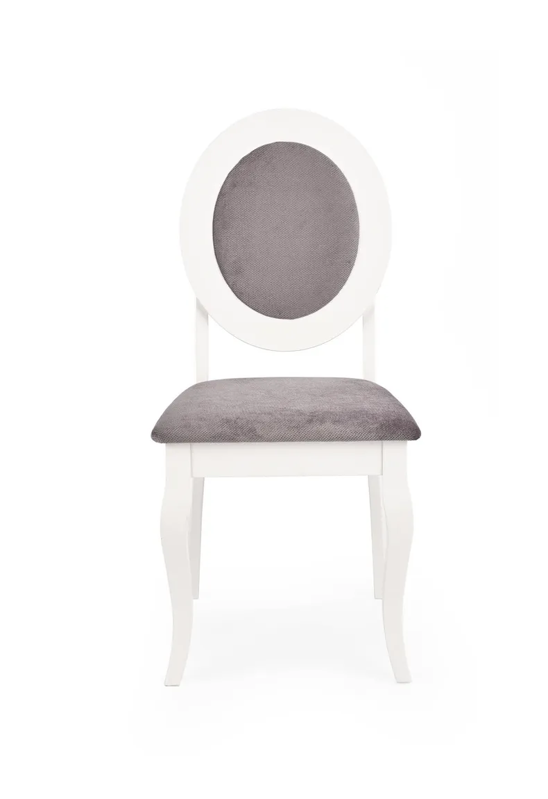 Кухонний стілець HALMAR BAROCK білий/сірий фото №8