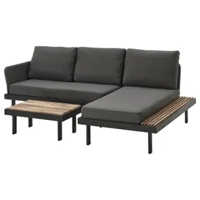 IKEA REVSKÄR РЕВШЕР, 3-местный набор мебели, внешняя отделка антрацит / фросен / дувхольмен темно-серый 195.446.24 фото