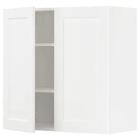 IKEA METOD МЕТОД, навісна шафа з полицями / 2 дверцят, білий Енкопінг / білий імітація дерева, 80x80 см 494.734.65 фото