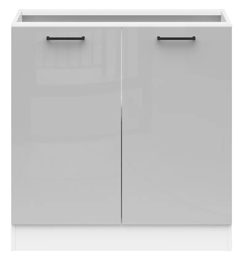 BRW Базовый шкаф для кухни Junona Line 80 см светло-серый глянец, светло-серый глянец D2D/80/82_BBL-BI/JSZP фото №1