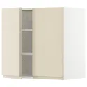 IKEA METOD МЕТОД, навісна шафа з полицями / 2 дверцят, білий / Voxtorp високий глянець світло-бежевий, 60x60 см 294.588.52 фото thumb №1